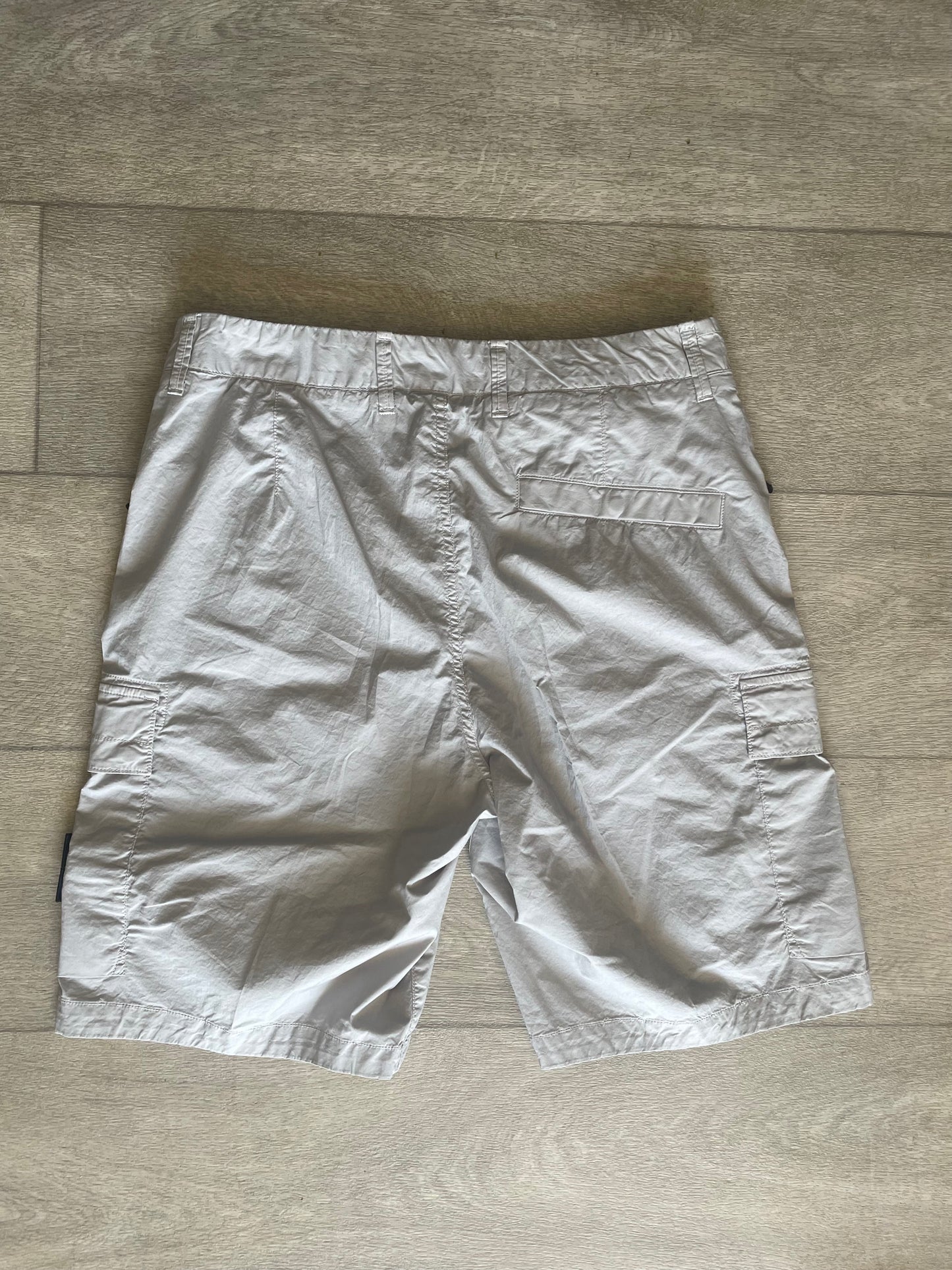 Light Grey Stone Island Tela Cargo Shorts