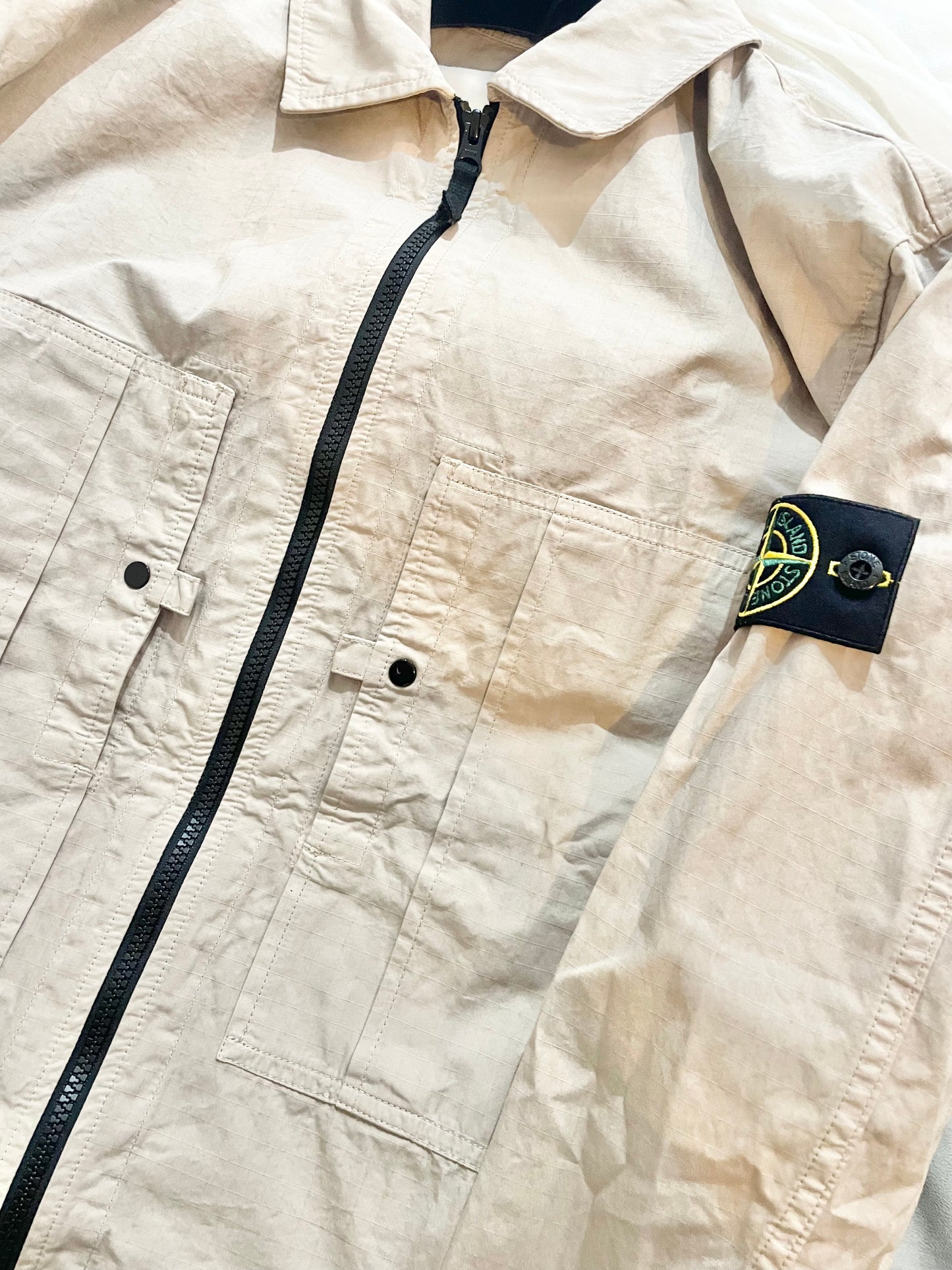 Beige Stone Island Ripstop Overshirt