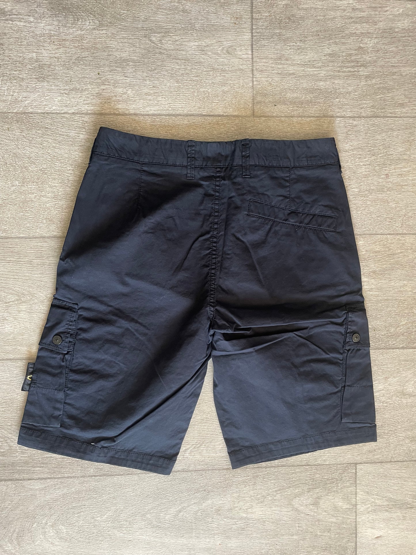 Navy Stone Island Cargo Shorts