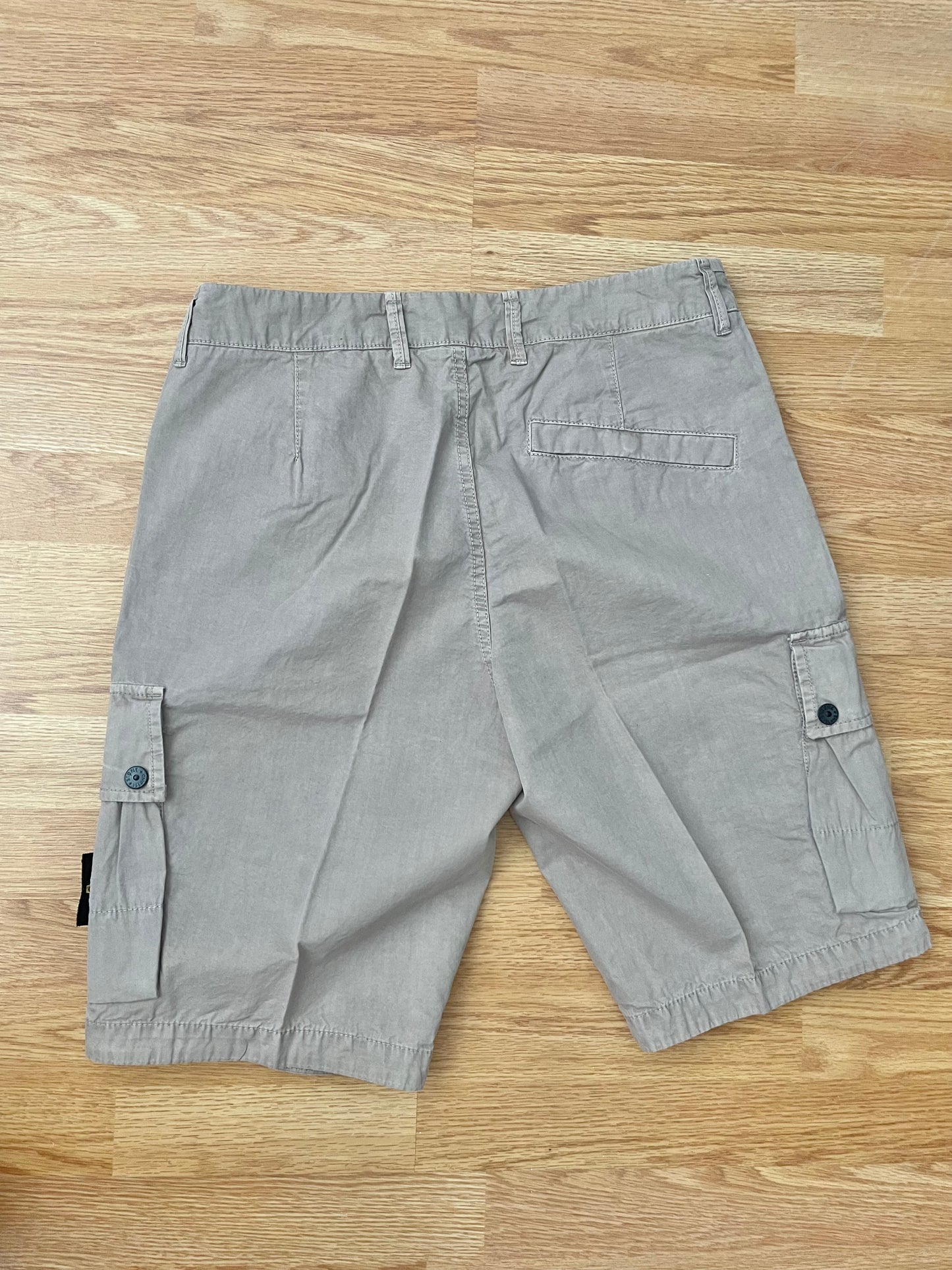 Beige Stone Island Cargo Shorts
