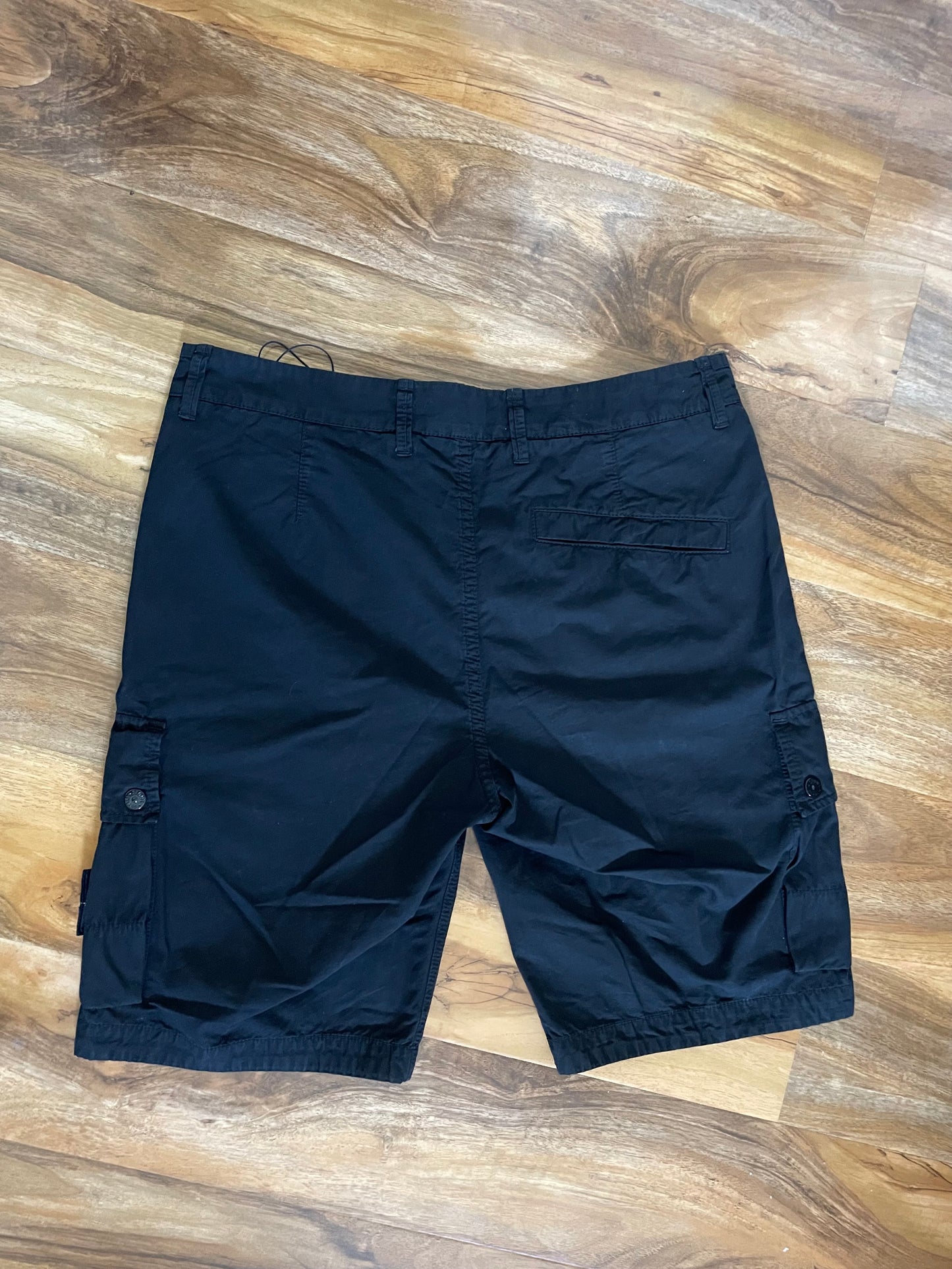 Black Stone Island Cargo Shorts