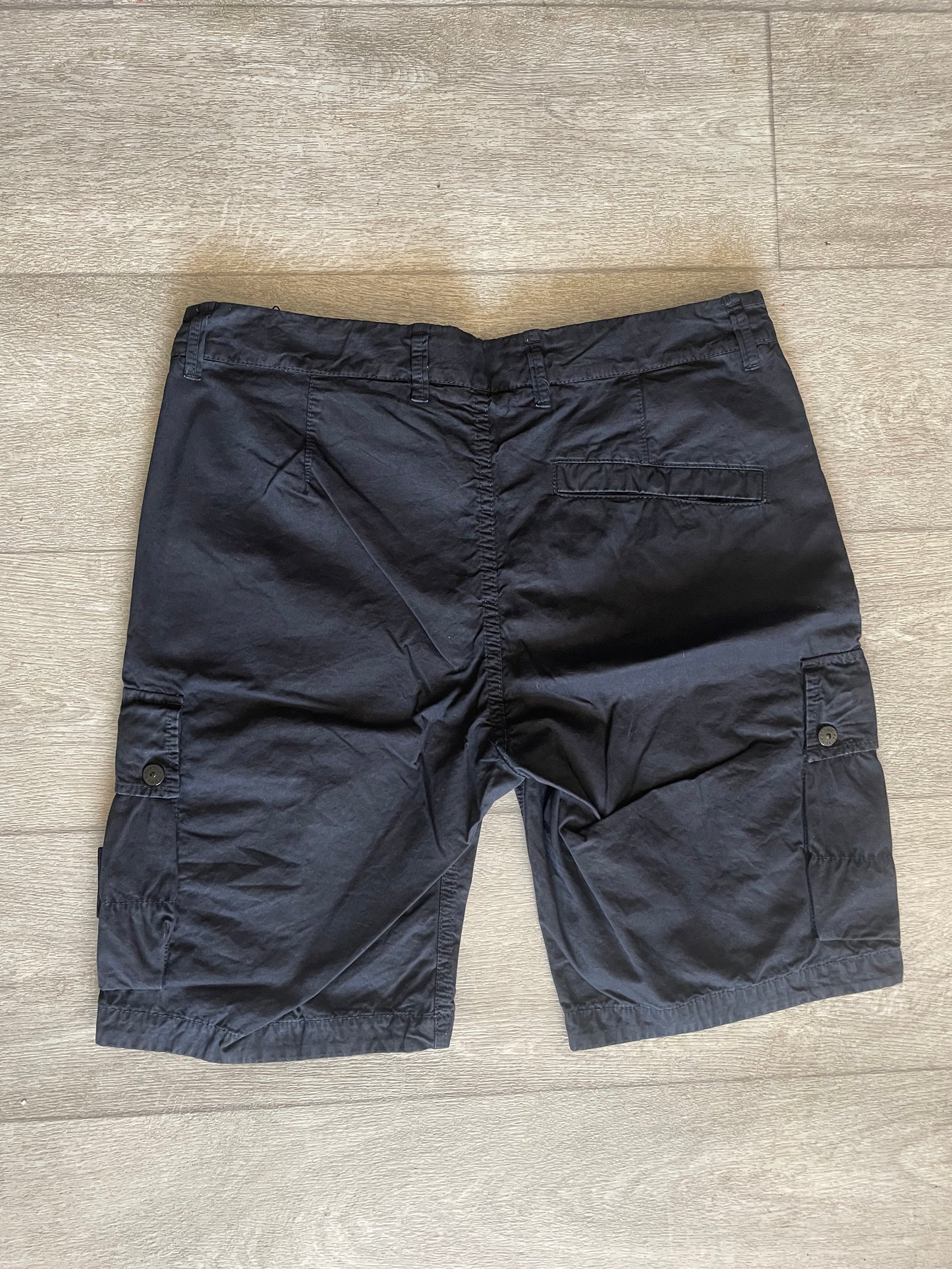 Navy Stone Island Cargo Shorts