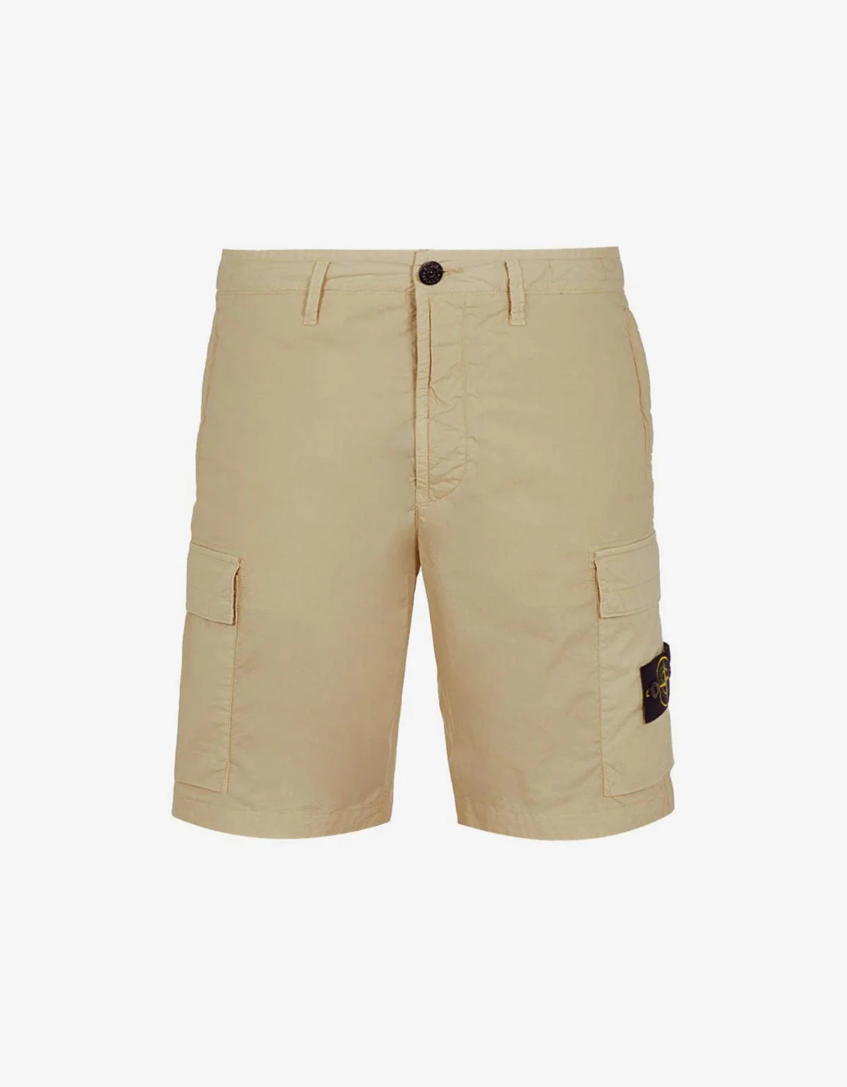 Natural Beige Stone Island Tela Cargo Shorts