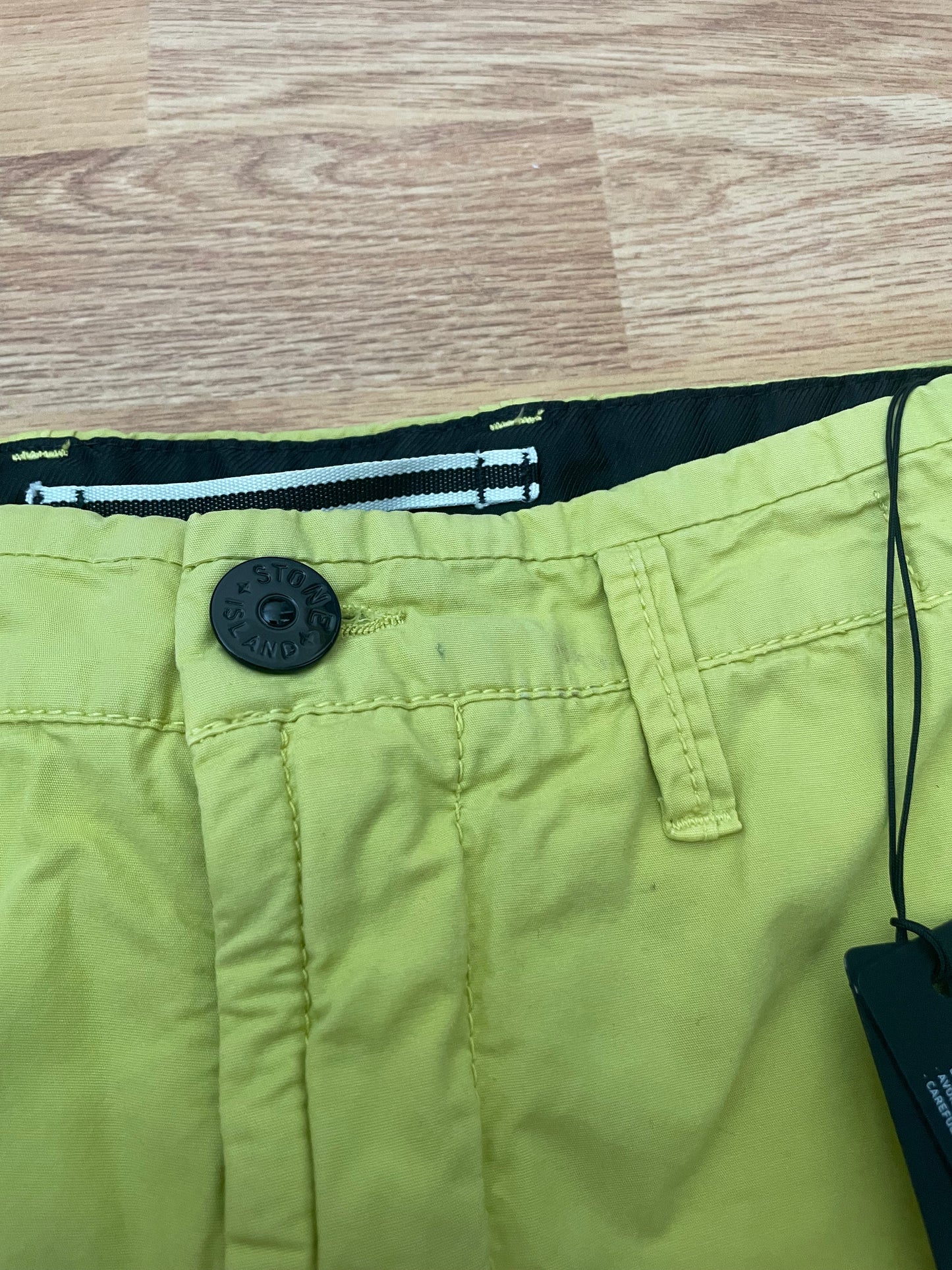 Lime Yellow Stone Island Cargo Shorts