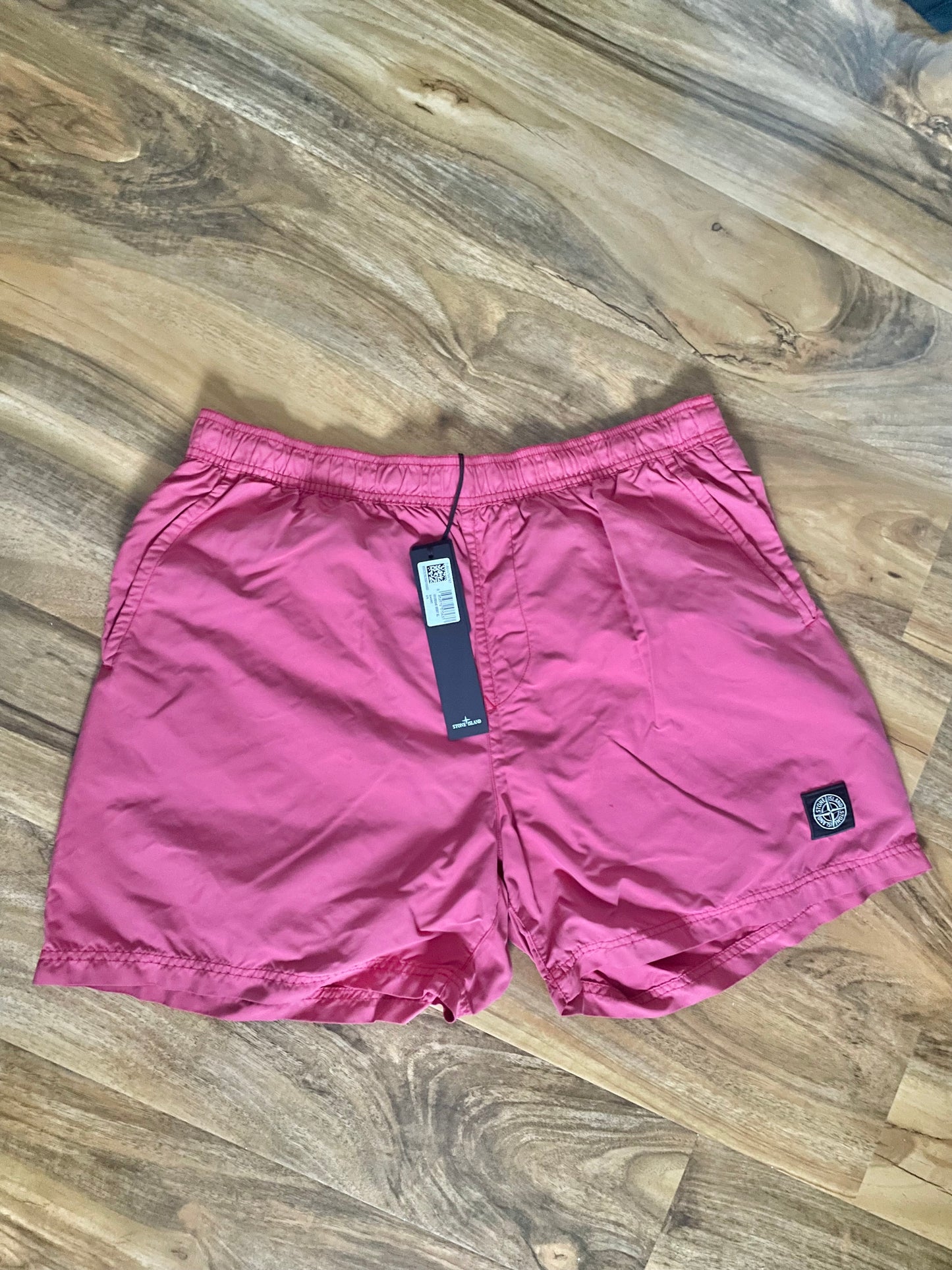 Pink Stone Island Brushed Nylon Swim Shorts