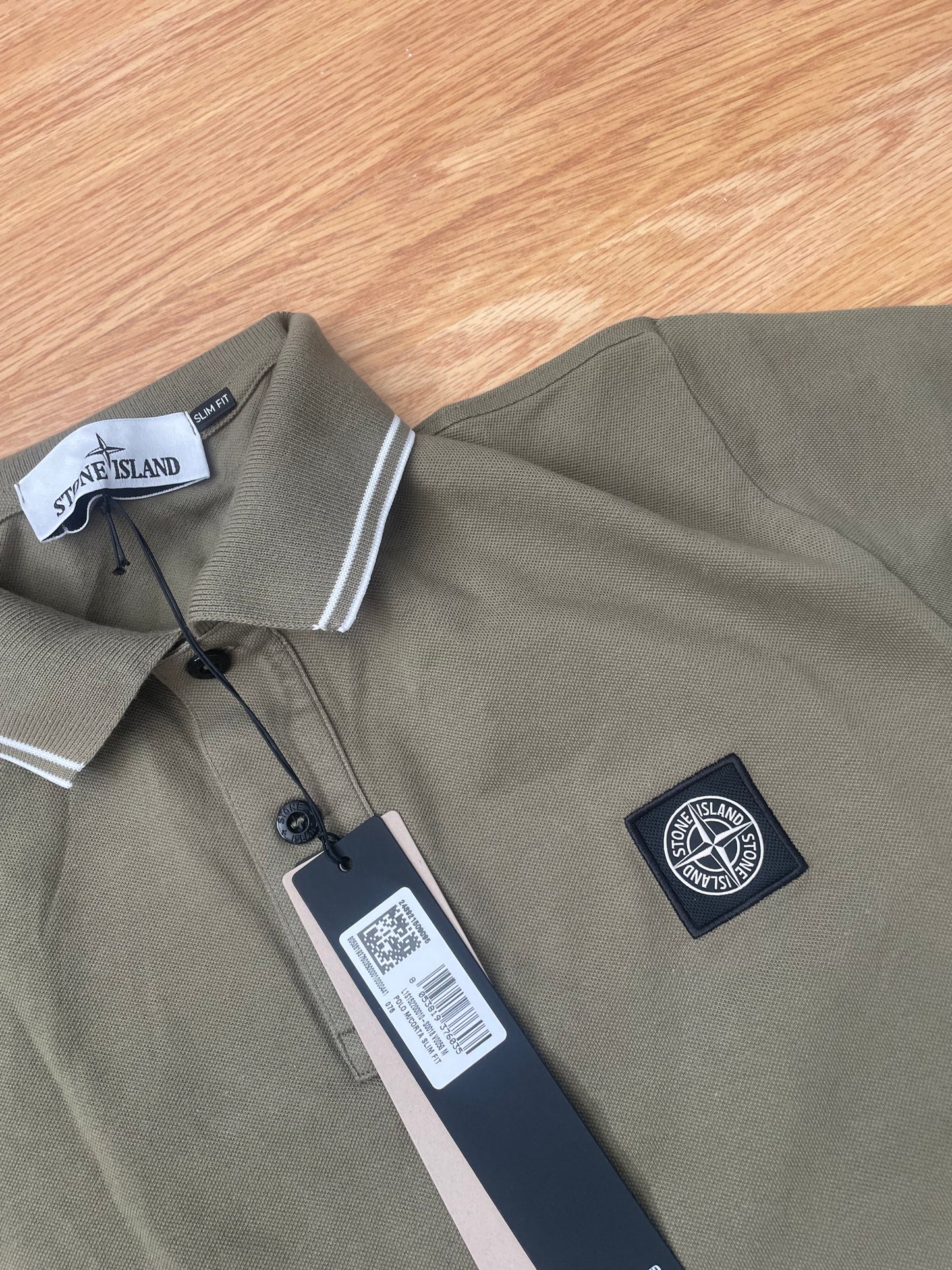 Green Stone Island Polo Shirt