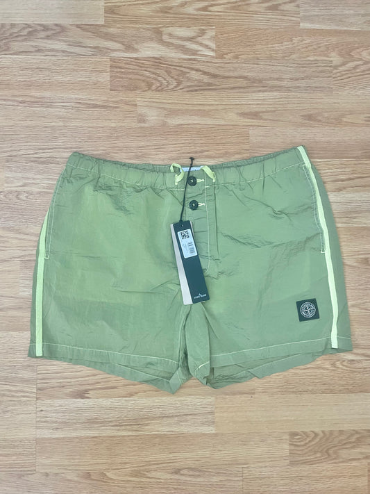 Lemon Stone Island Nylon Swim Shorts