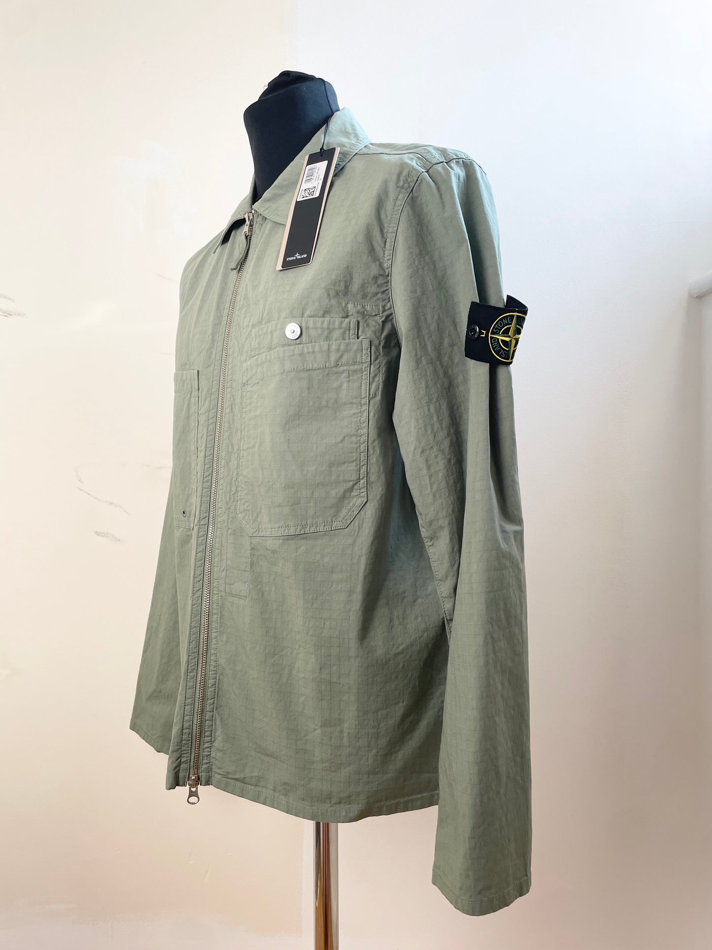 Green Stone Island Ripstop Overshirt