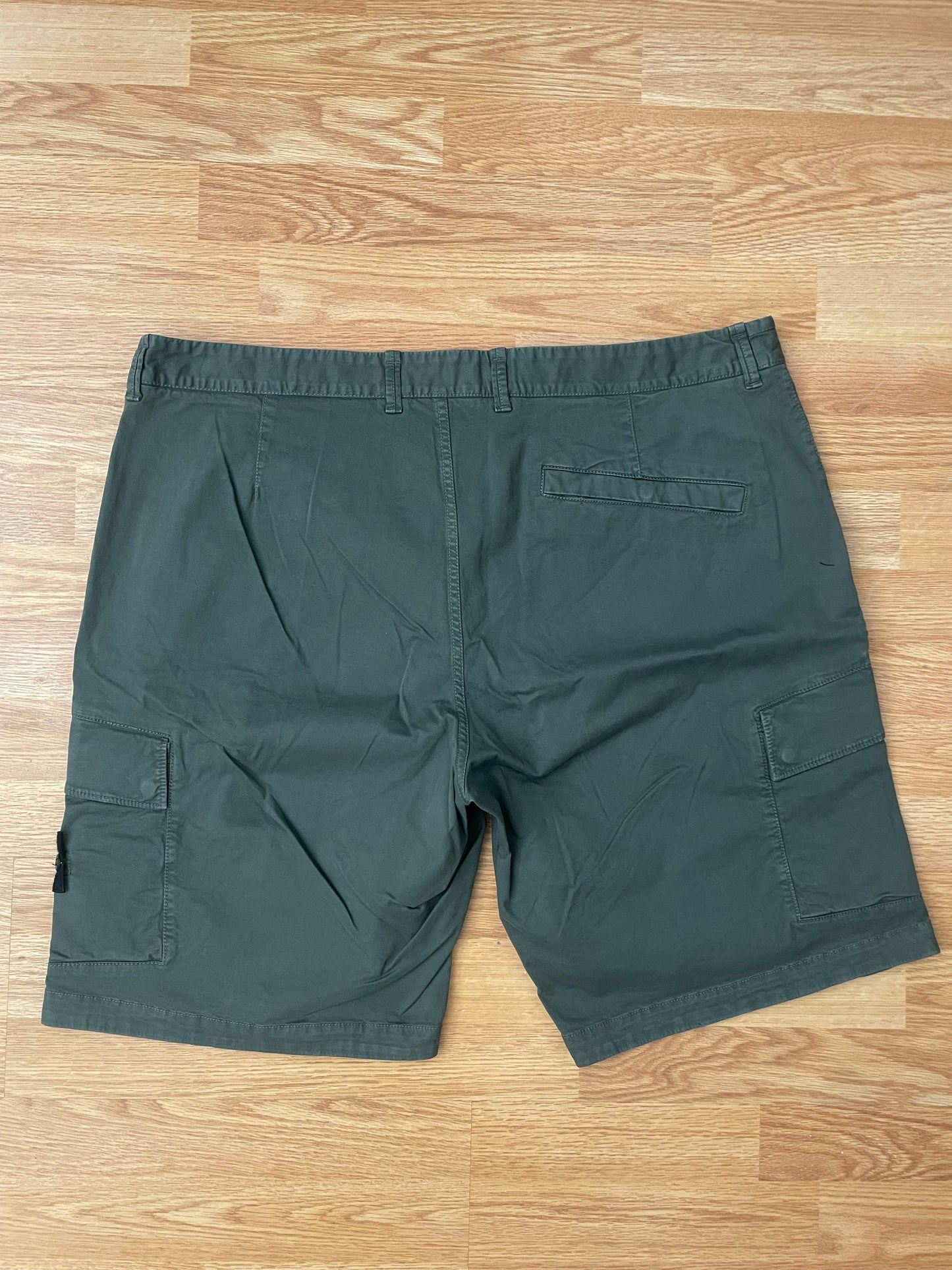 Khaki Green Stone Island Cargo Shorts