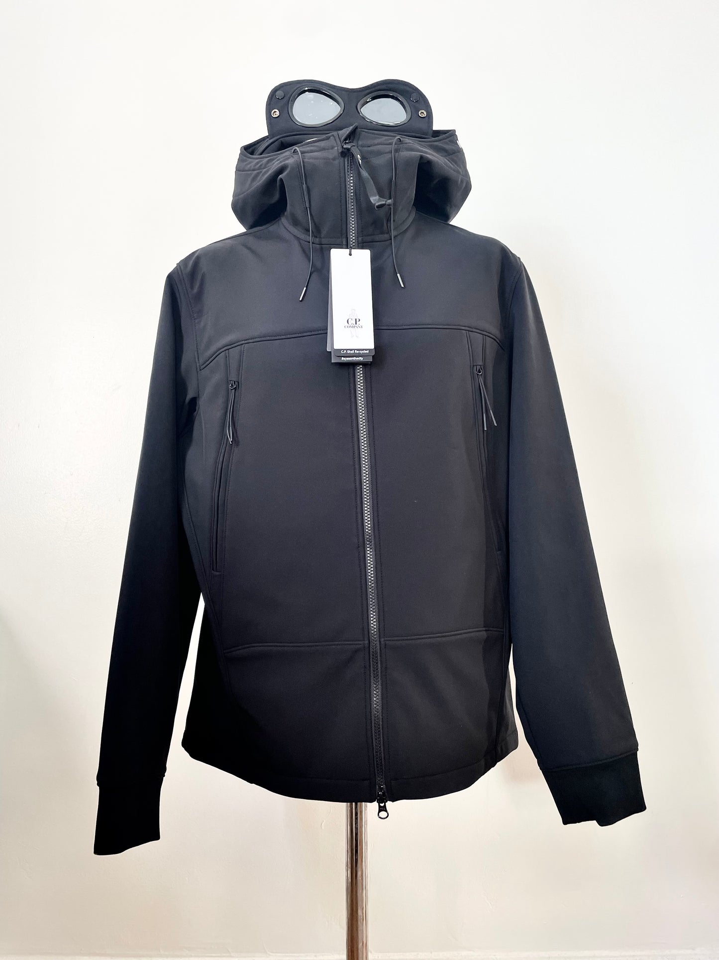 Black C.P. Company Soft Shell Goggle Jacket