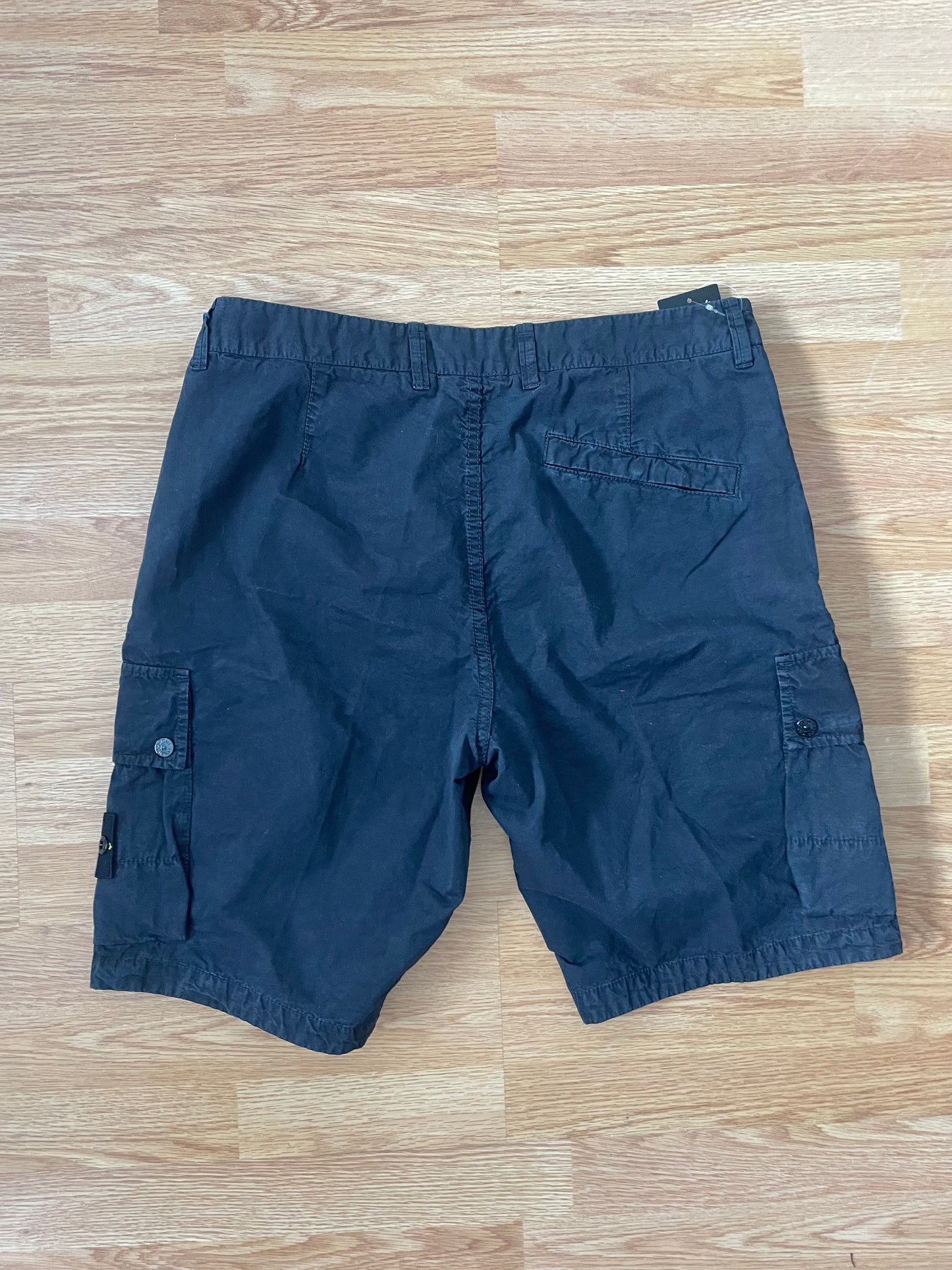 Navy Stone Island Cargo Shorts