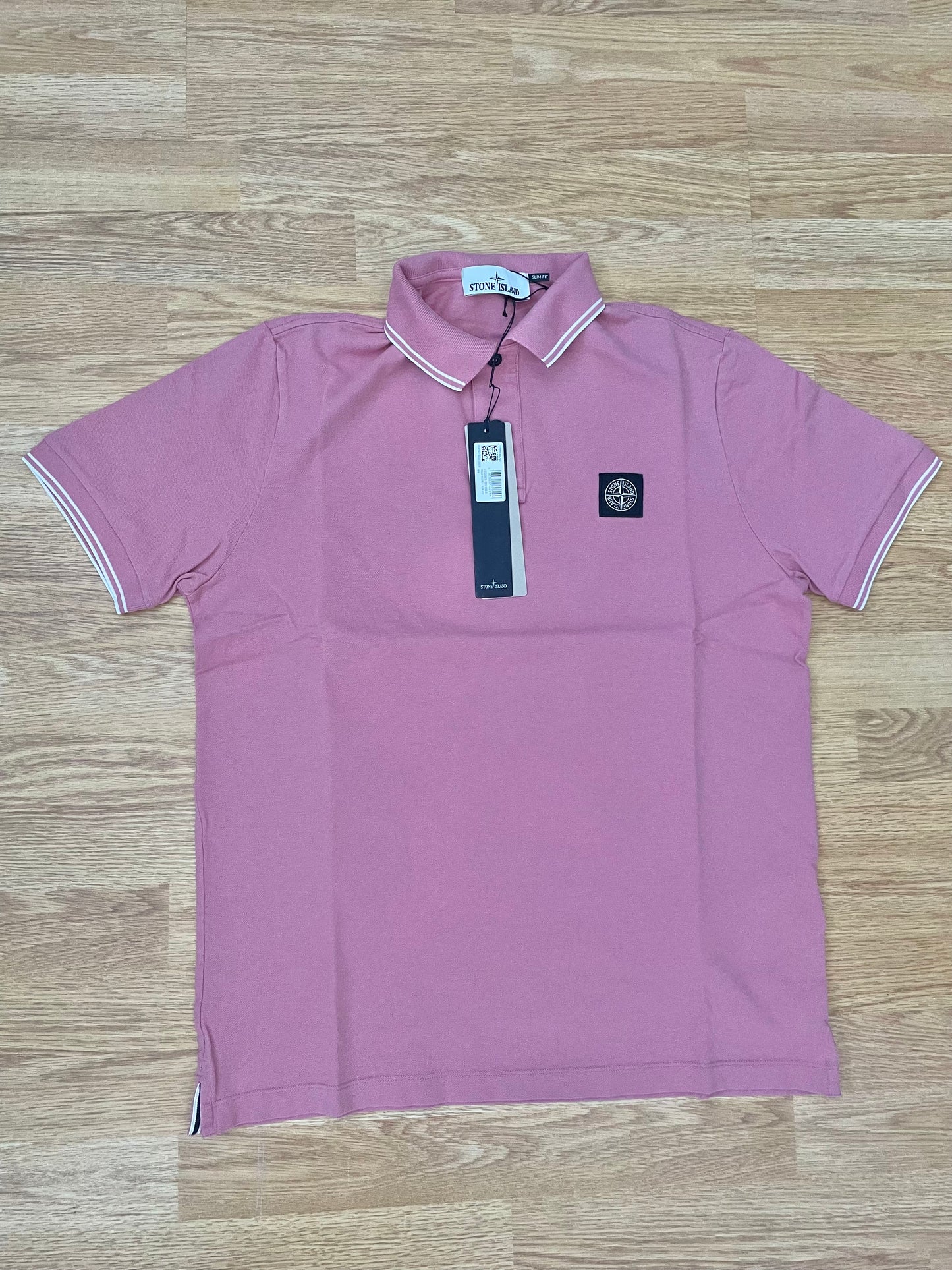 Pink Stone Island Polo Shirt