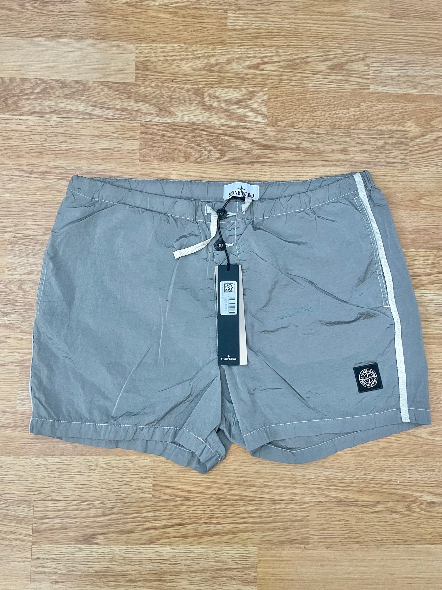 Silver Stone Island Nylon Swim Shorts