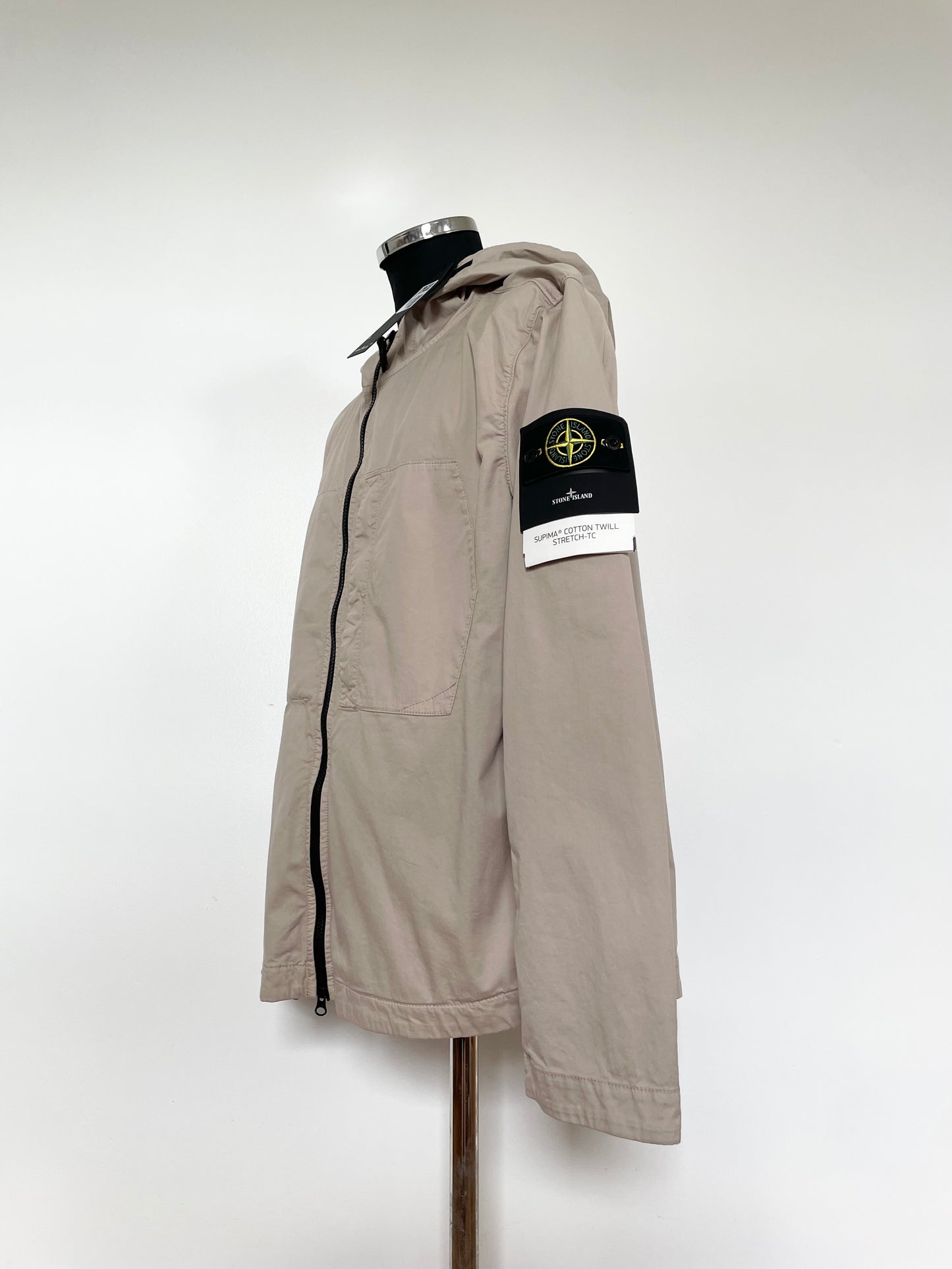 Beige Stone Island Hooded Jacket