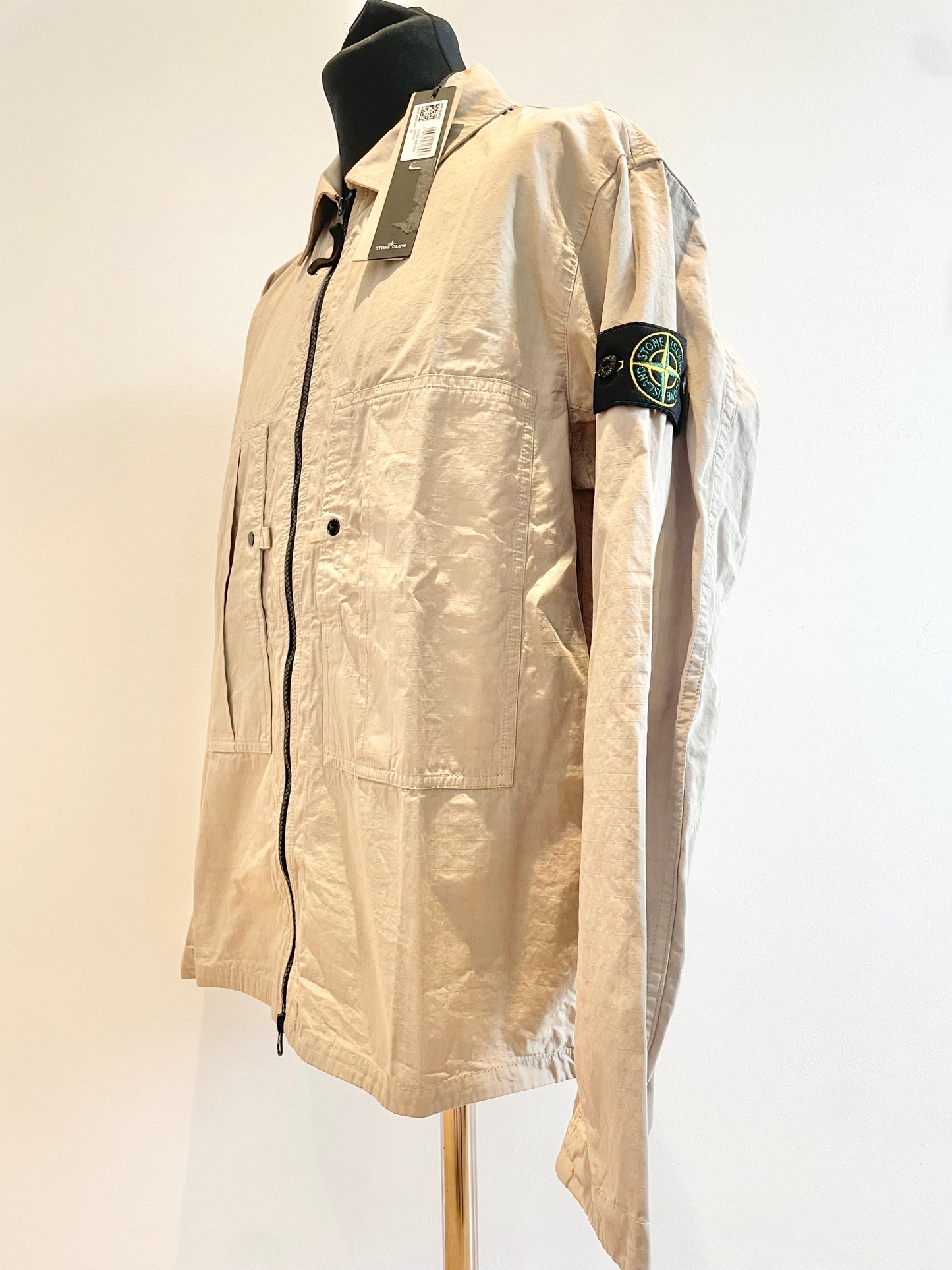 Beige Stone Island Ripstop Overshirt