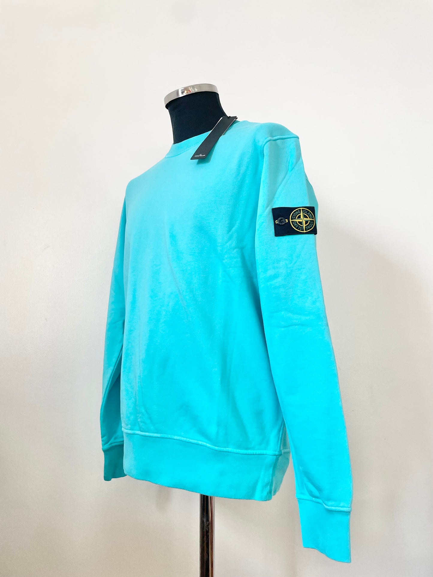 Turquoise Blue Stone Island Sweatshirt