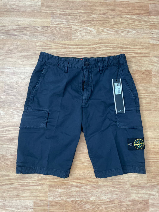 Navy Stone Island Cargo Shorts
