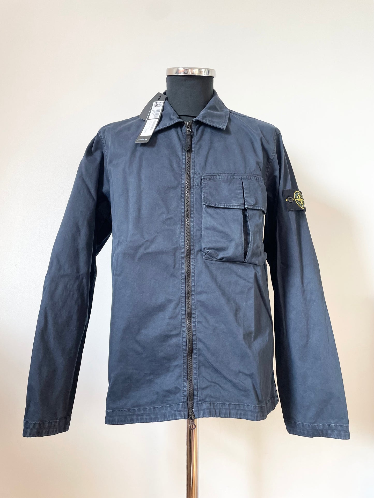 Navy Stone Island Cotton Overshirt