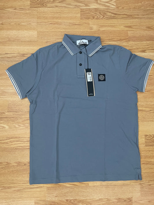 Blue Stone Island Polo Shirt