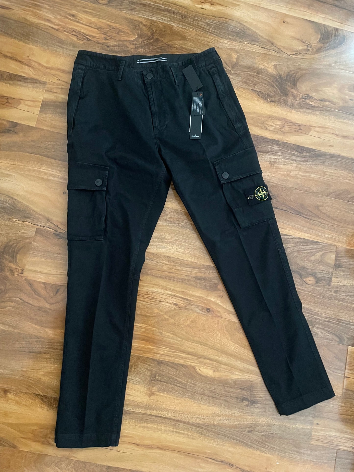 Black Stone Island Cargo Trousers