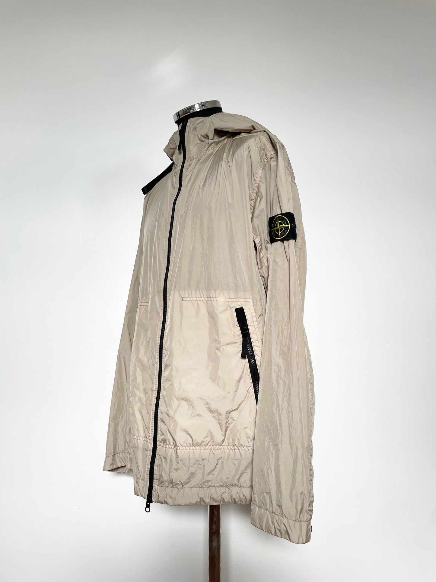 Beige Stone Island Nylon Crinkle Reps Jacket