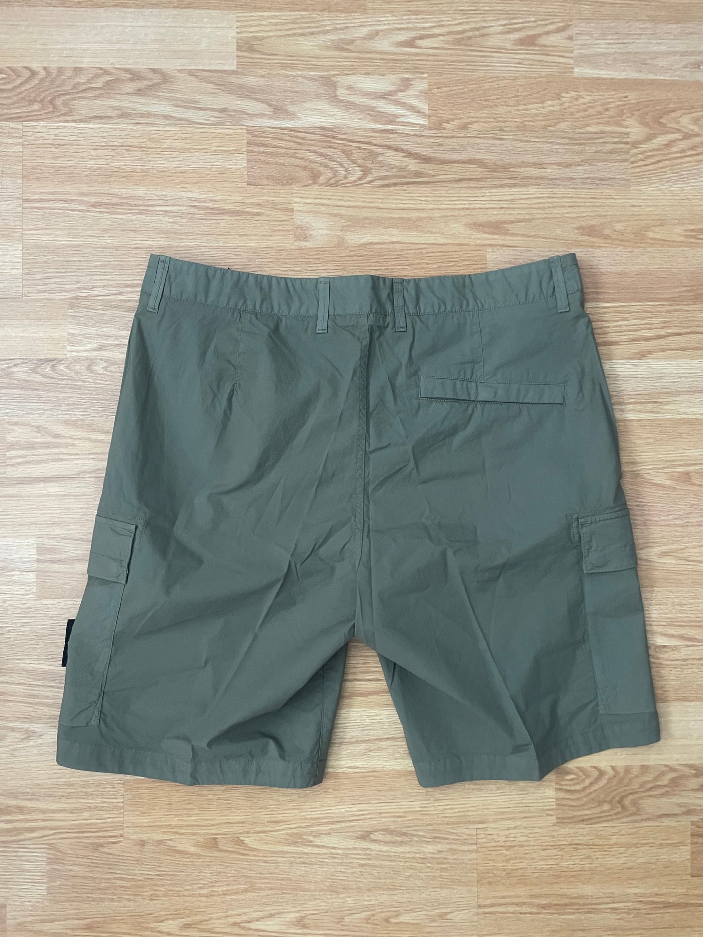 Military Green Stone Island Tela Cargo Shorts