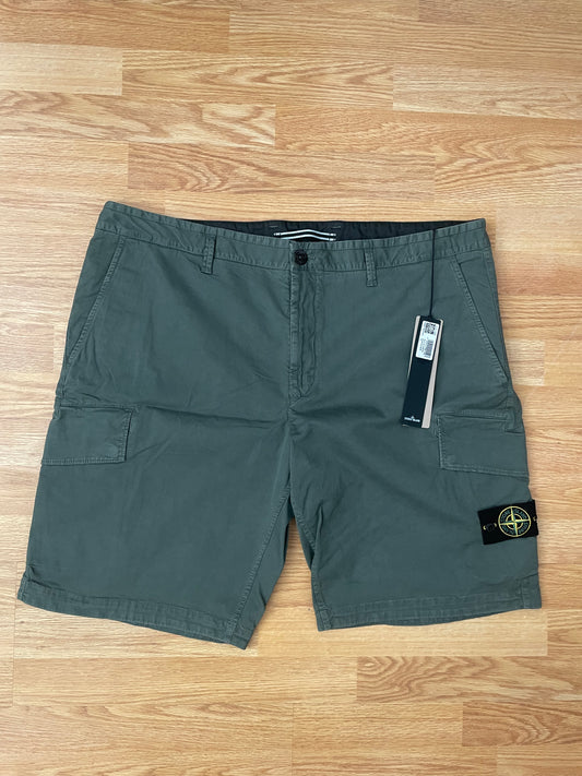 Khaki Green Stone Island Cargo Shorts
