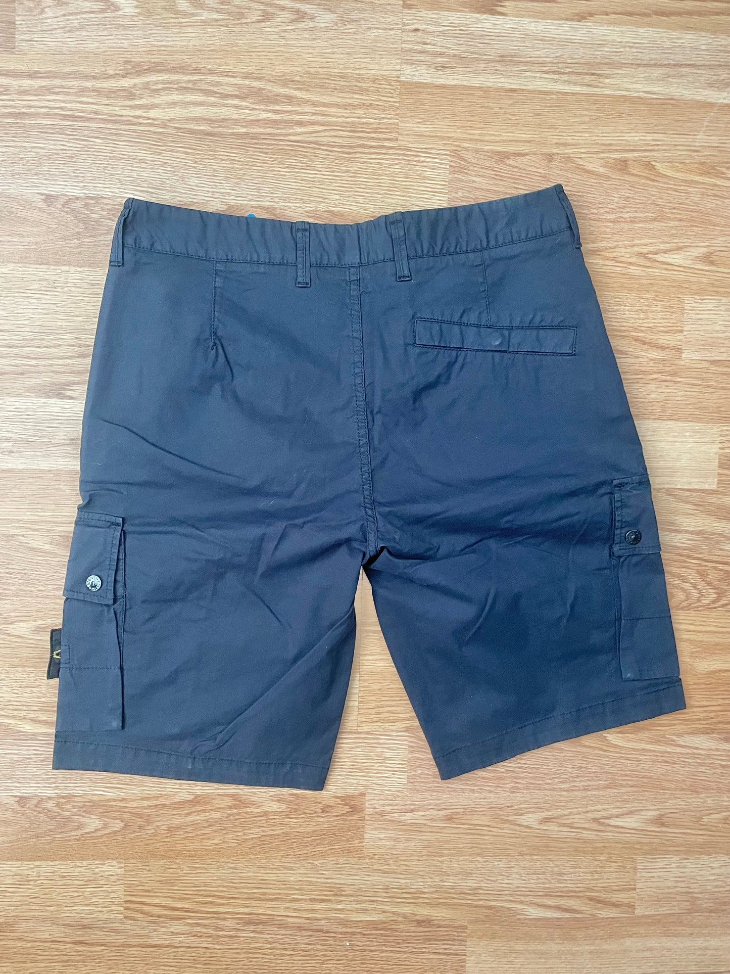 Navy Stone Island Cargo Shorts