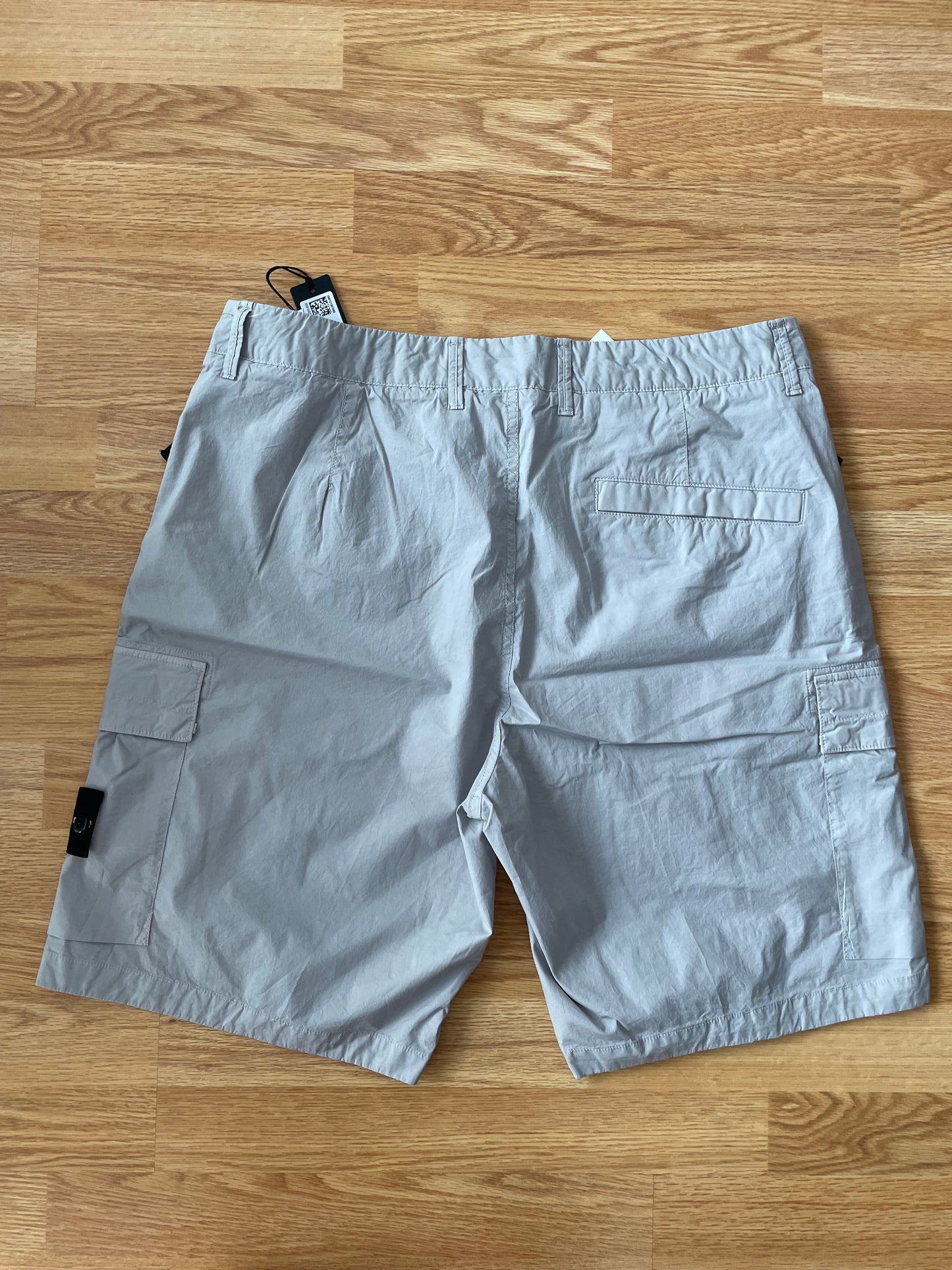 Light Grey Stone Island Tela Cargo Shorts