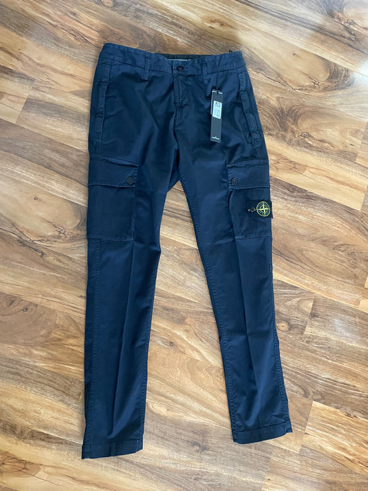 Navy Stone Island Cargo Trousers