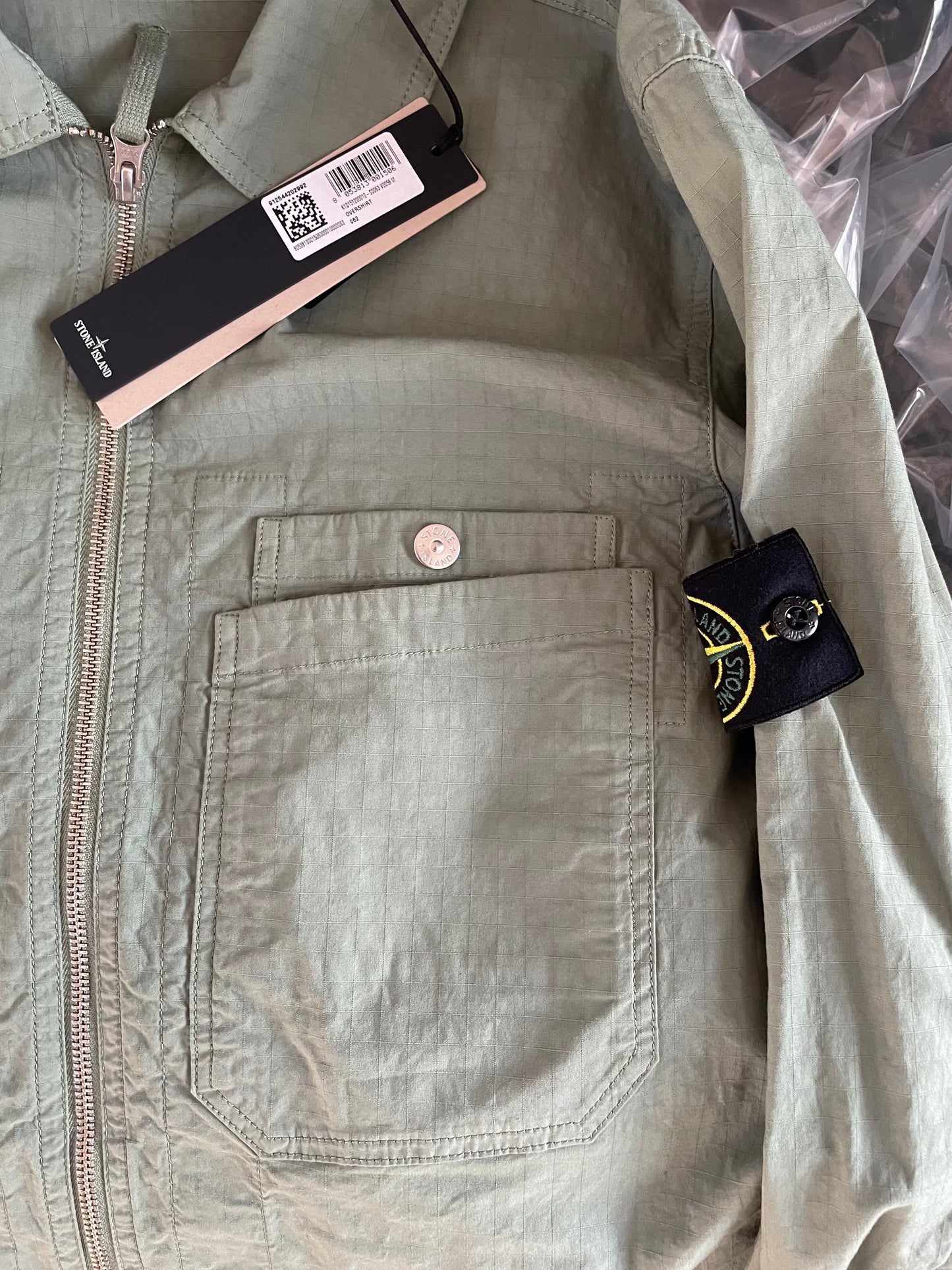 Green Stone Island Ripstop Overshirt
