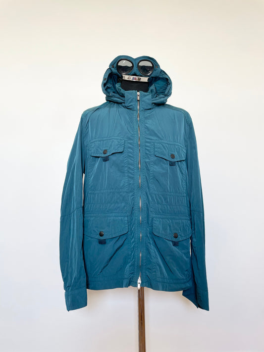 Teal Blue C.P. Company Shimmer Goggle Jacket