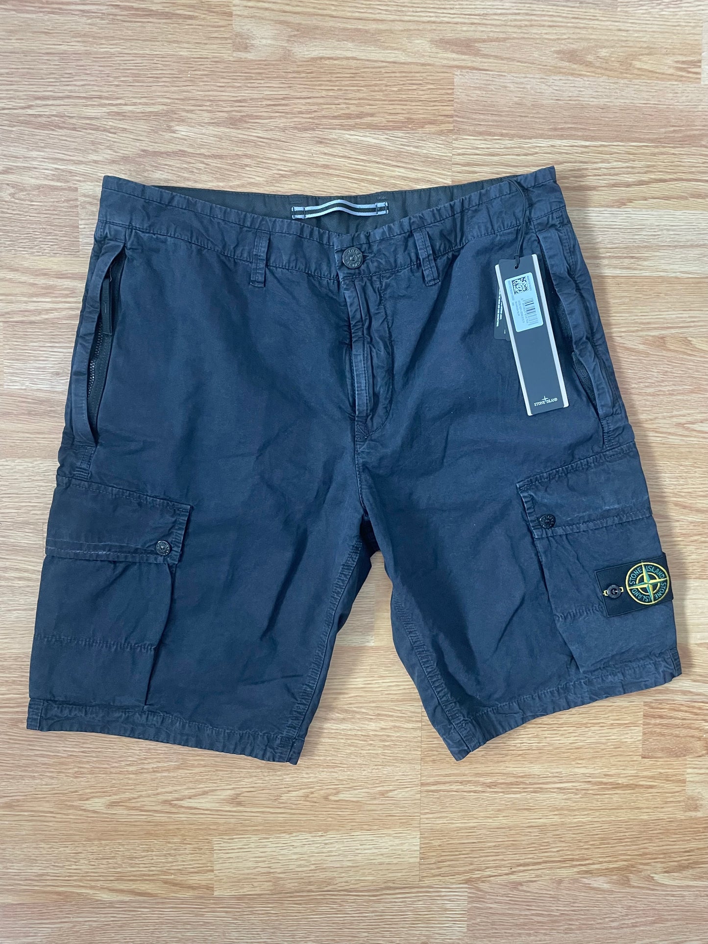 Navy Stone Island Cargo Shorts