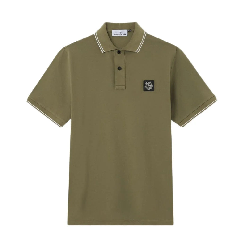 Green Stone Island Polo Shirt