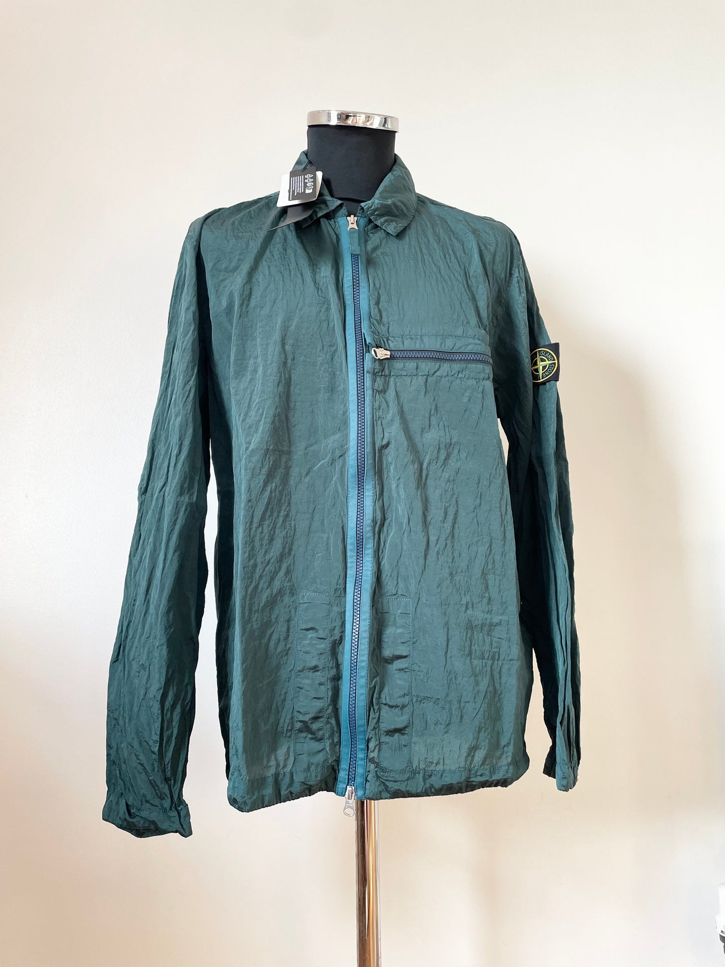 Bottle Green Stone Island Nylon Overshirt