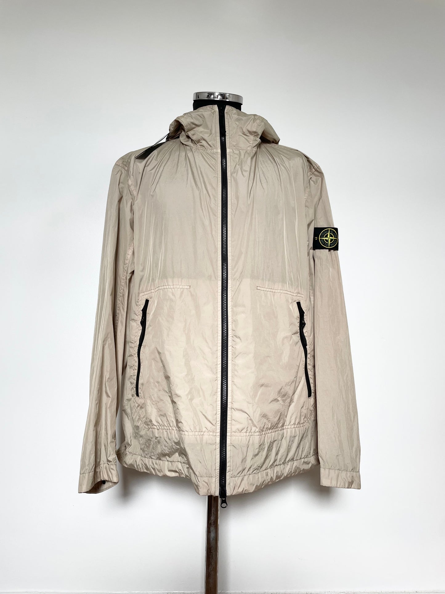 Beige Stone Island Nylon Crinkle Reps Jacket