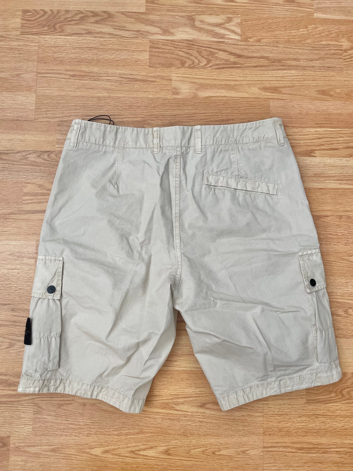Beige Stone Island Cargo Shorts