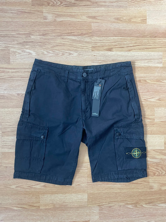 Navy Stone Island Cargo Shorts