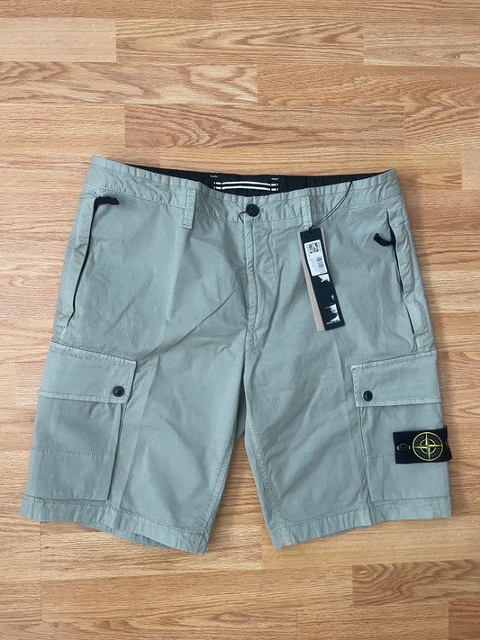 Sage Green Stone Island Cargo Shorts