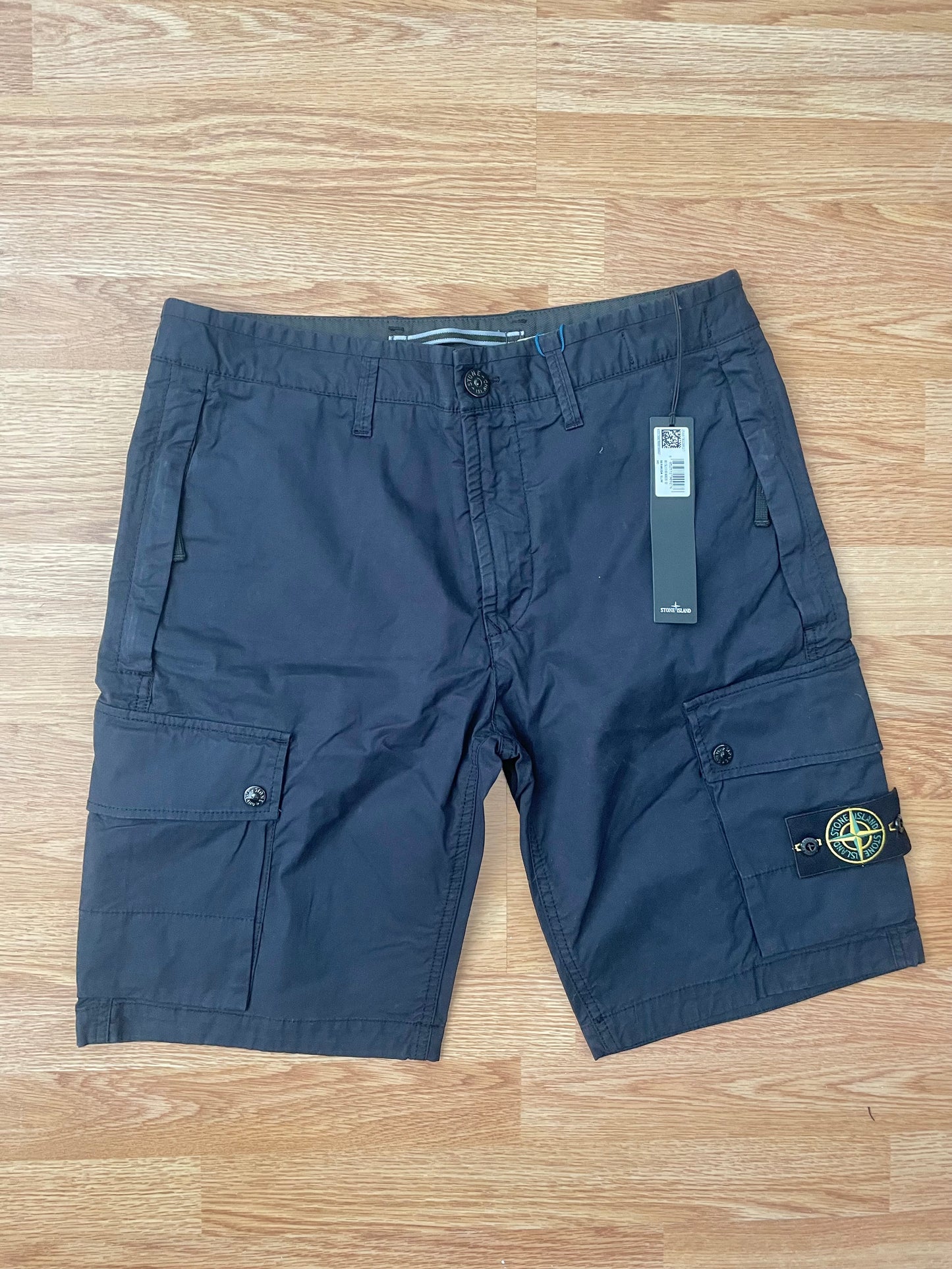 Navy Stone Island Cargo Shorts