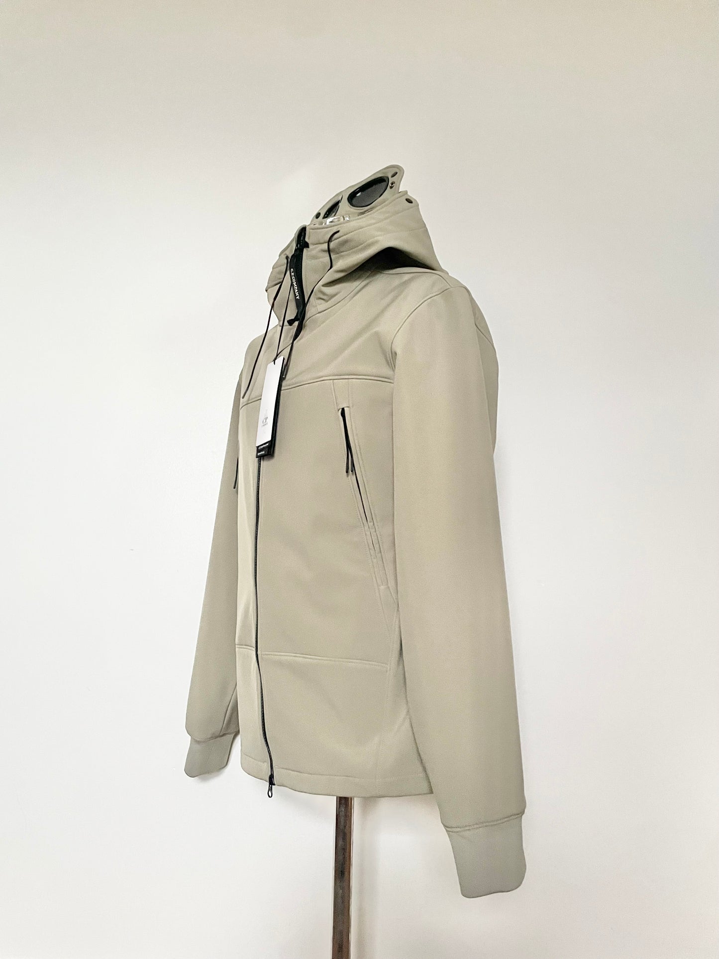 Beige C.P. Company Soft Shell Goggle Jacket