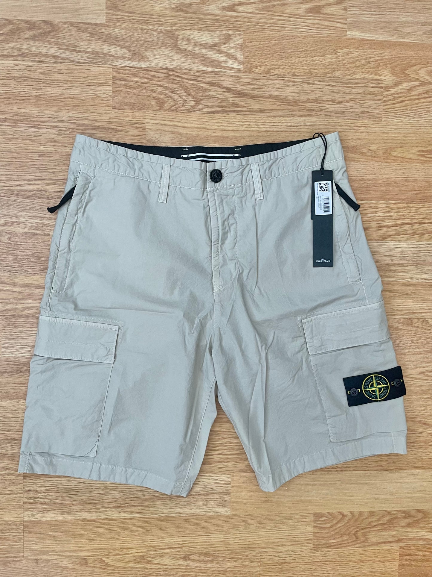 Beige Stone Island Tela Cargo Shorts