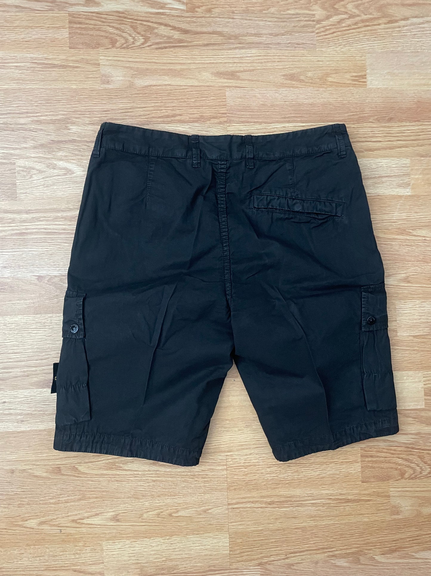 Black Stone Island Cargo Shorts