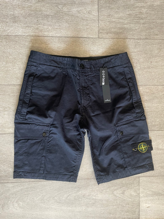 Navy Stone Island Cargo Shorts