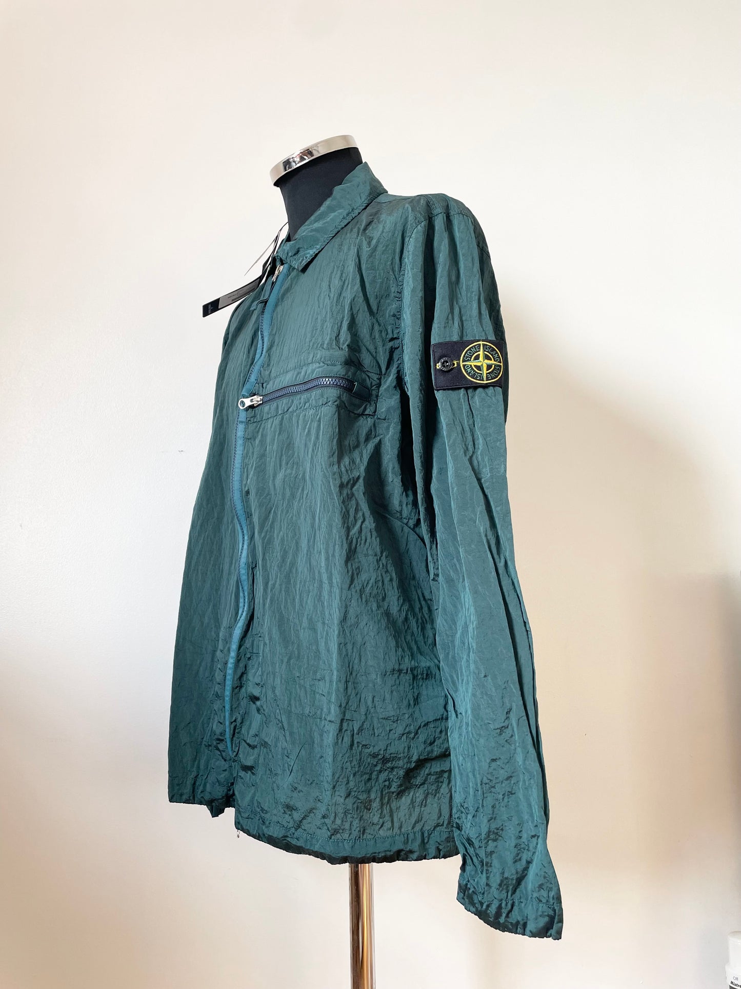 Bottle Green Stone Island Nylon Overshirt