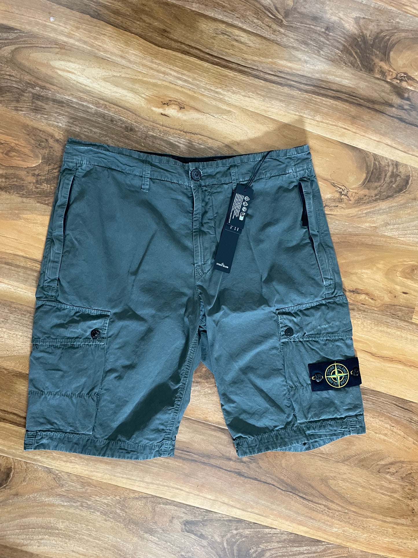 Musk Green Stone Island Cargo Shorts