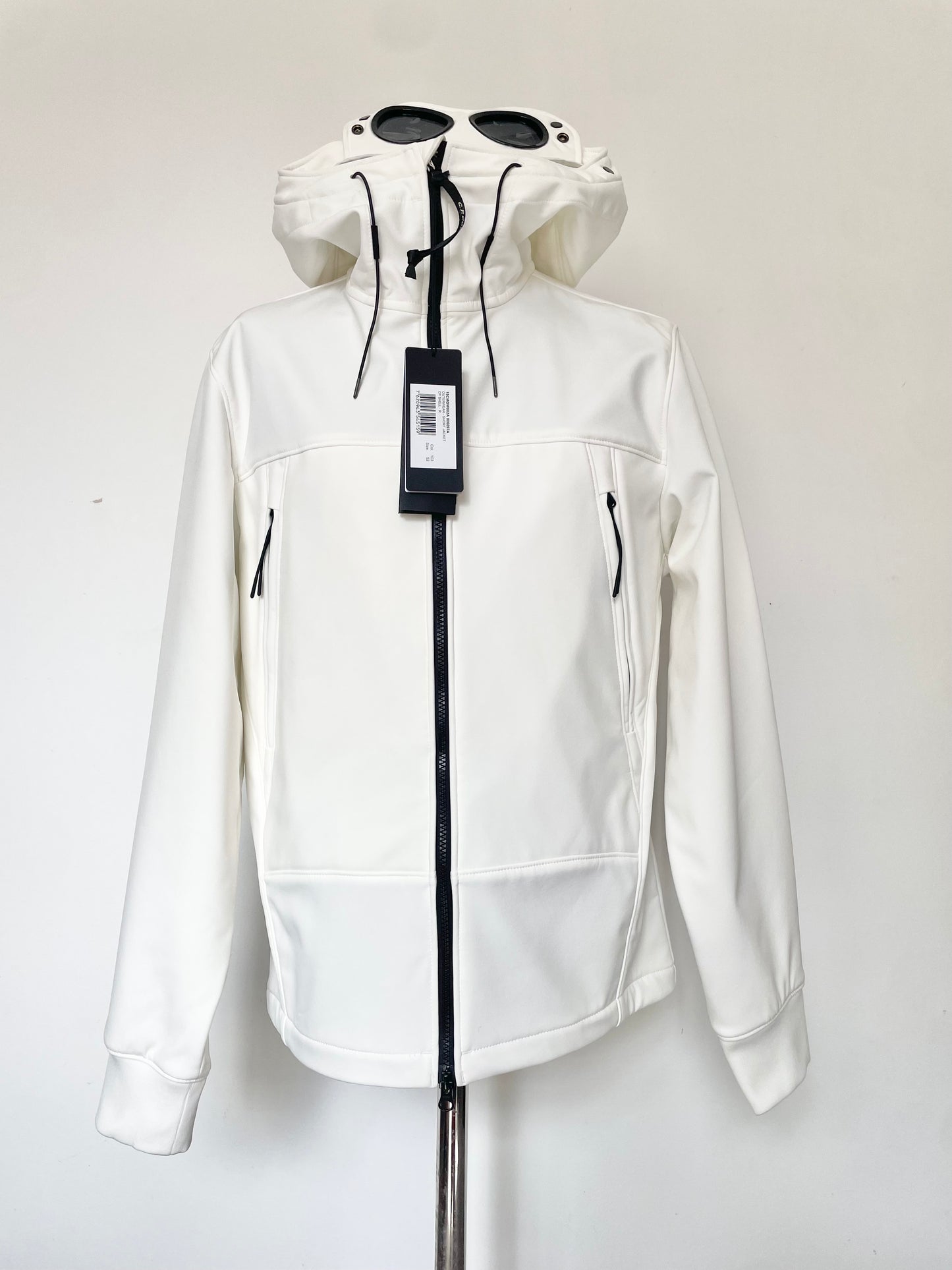 White C.P. Company Soft Shell Goggle Jacket