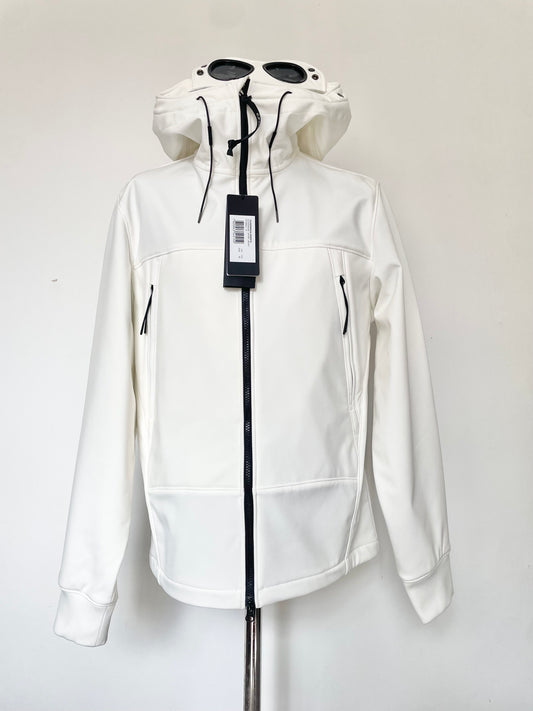 White C.P. Company Soft Shell Goggle Jacket