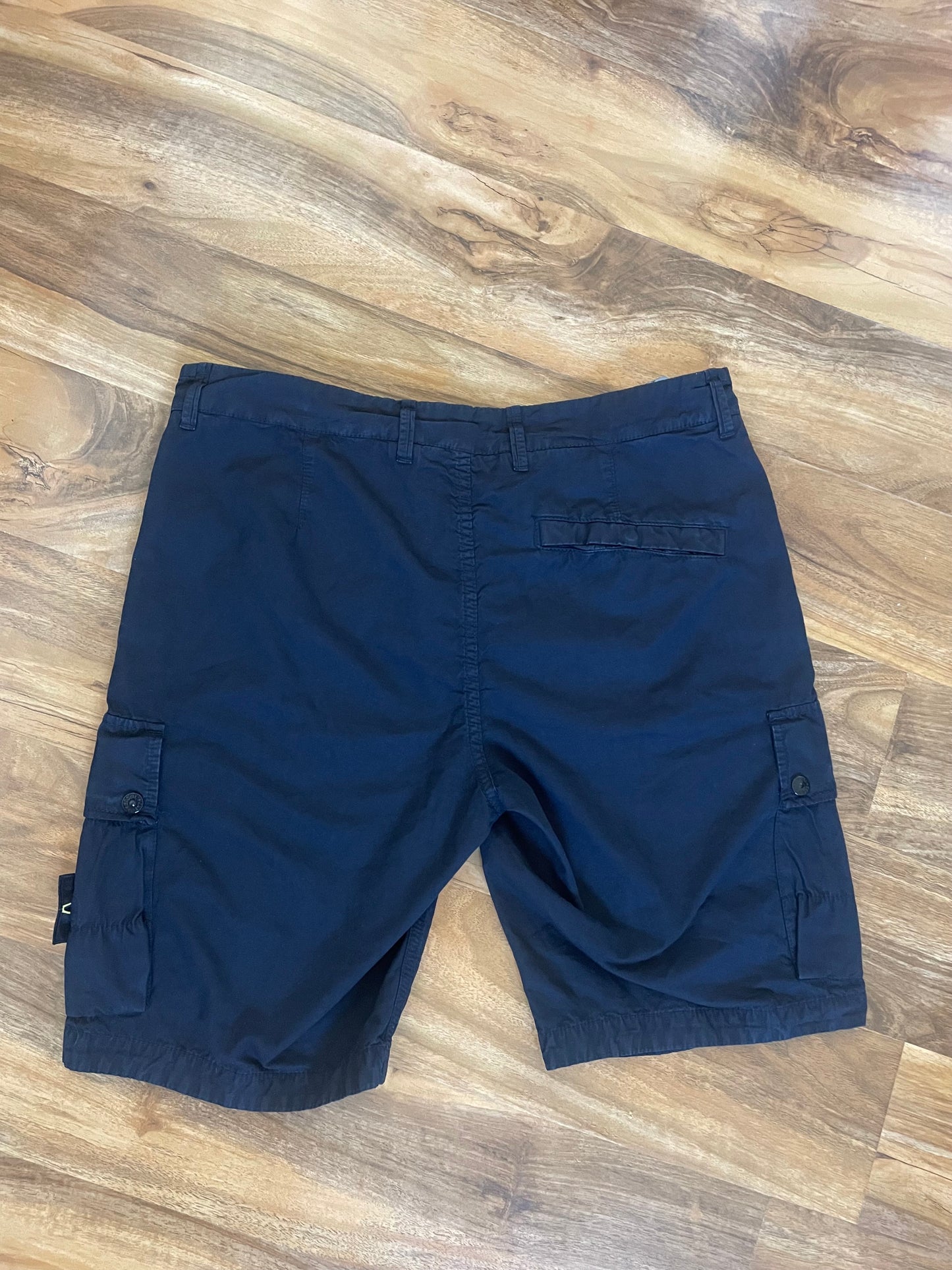 Navy Stone Island Cargo Shorts