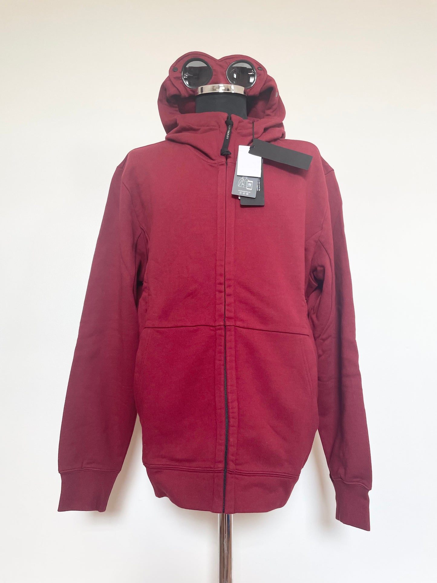 Ruby Red C.P. Company Goggle Hoodie